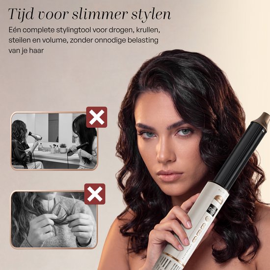 Sansbeauté® 8-in-1 Airstyler met Diffuser - Multistyler - Föhnborstel Kort Haar - Haarkruller - Haarstyler - Haardroger - Warmteborstel - Krulborstel - Krultang - Haarstijler - Stijlborstel - 5 in 1 Hairstyler