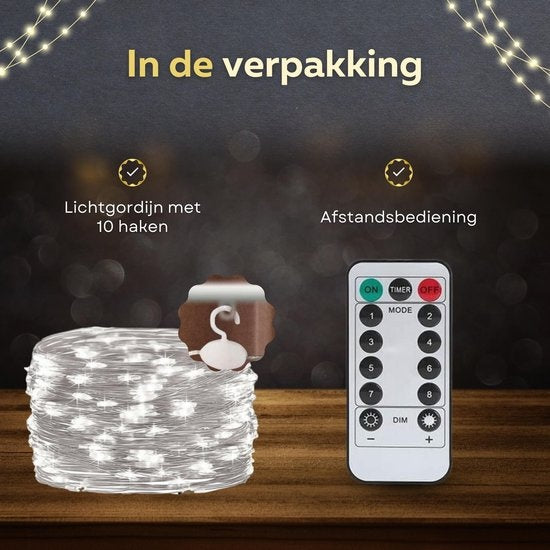 Giftmas LED Lichtgordijn – Kerstverlichting voor Buiten & Binnen – Inclusief Afstandsbediening - 300 LED's – 3x3m