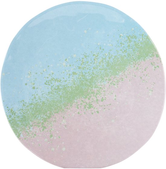 Bo-Camp - Servies - Halo - Blauw/Groen - 12 Stuks
