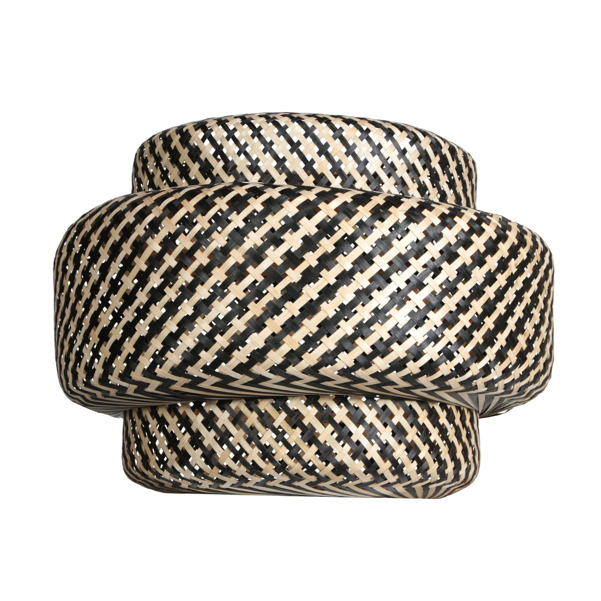 AN Lampenkap Bamboe 53 × 40 cm – Crème/Zwart