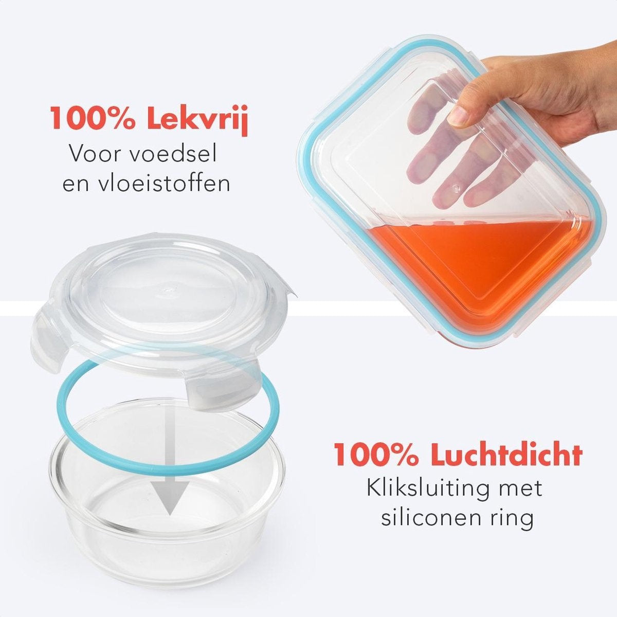 KitchenBrothers Meal Prep Bakjes - Vershoudbakjes Set - Luchtdicht - BPA Vrij - Glas - 9 Stuks