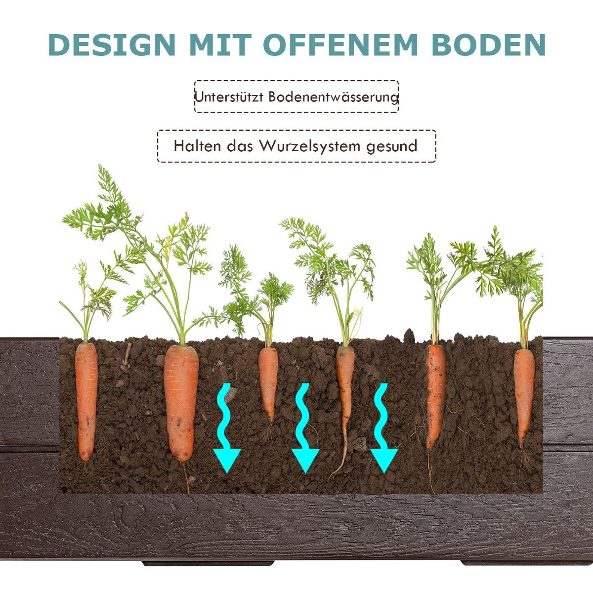 Coast Verhoogde Moestuinbak Bruin – Verstelbare Tuinbak voor Groenten, Bloemen en Kruiden