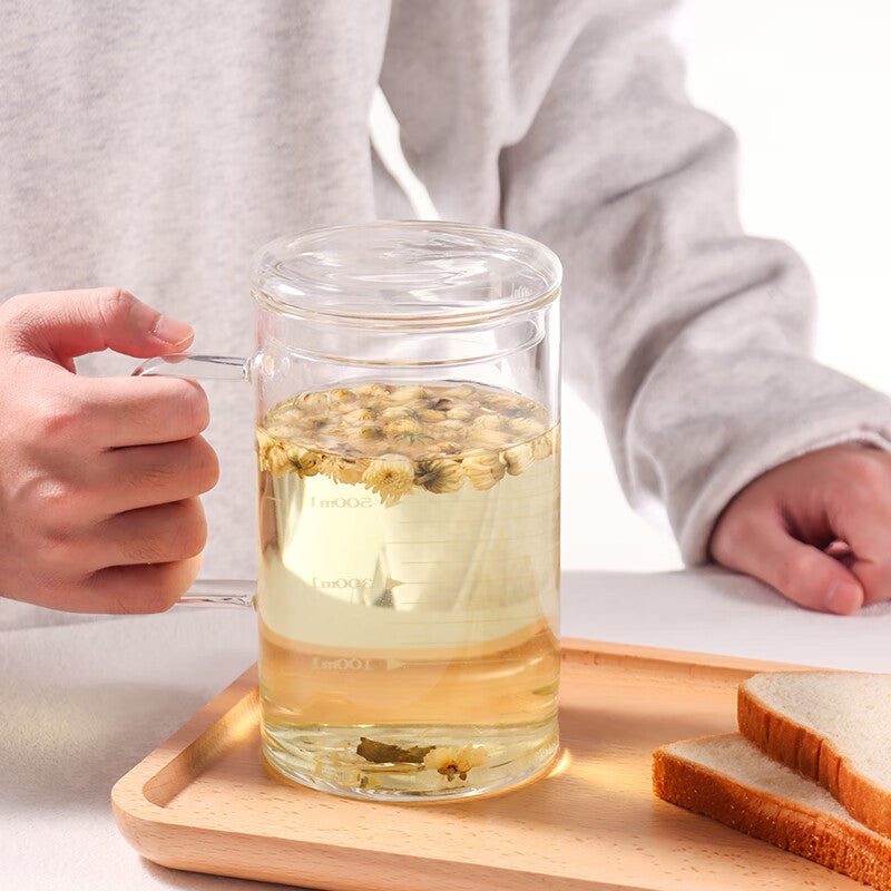 BJ Glazen Theekop met Maataanduiding 1000 ml