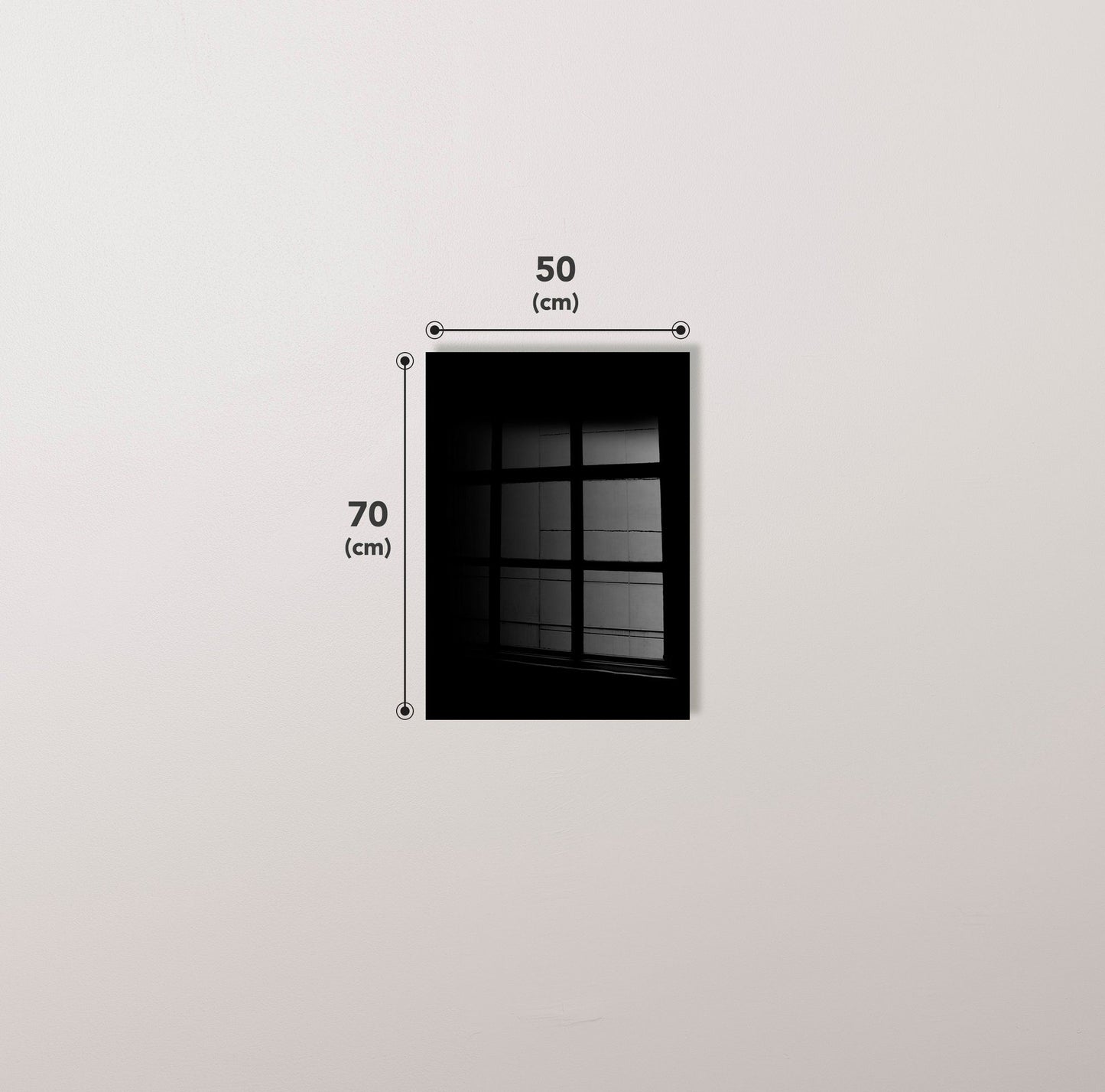 Bozeman Decoratief schilderij van gehard glas - 50 x 70 cm - Veelkleurig