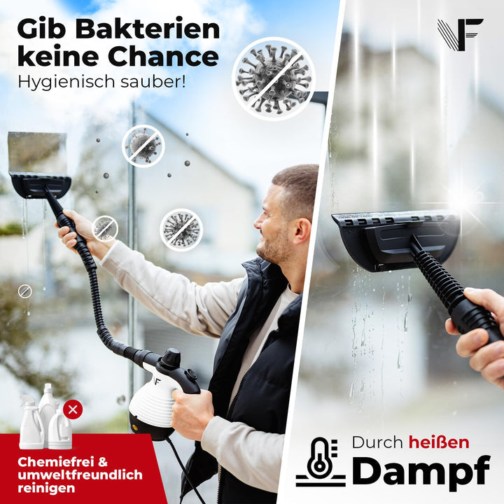 Neighbour's Friend Dampfreiniger Nieuw Model – Krachtige Handstoomreiniger, 3,5 Bar Druk, 4m Kabel, 350ml Tank voor Auto, Werkplaats en Huishouden