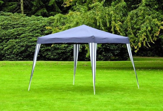 Handson Partytent - Paviljoen - EasyUp - 300 x 300 cm Grijs/Wit