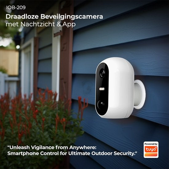Denver Beveiligingscamera Draadloos Buiten - Camera met Nachtzicht - Tuya App - WiFi - Full HD - 1080P - Bewegingsdetectie - Makkelijk te installeren - IOB209 - Wit
