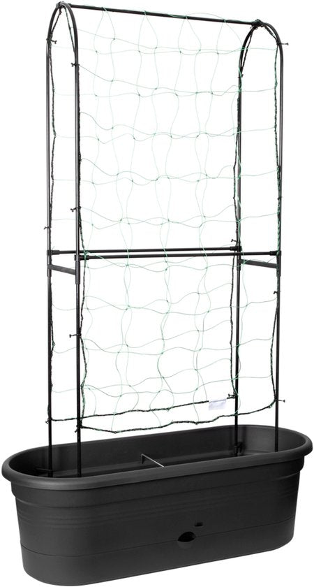 Elho Green Basics Veggie Wall 80 - Kweekbak - Verticaal Tuinieren - 100% Gerecycled Plastic - Ø 77.5 x H 26.0 cm - Living black
