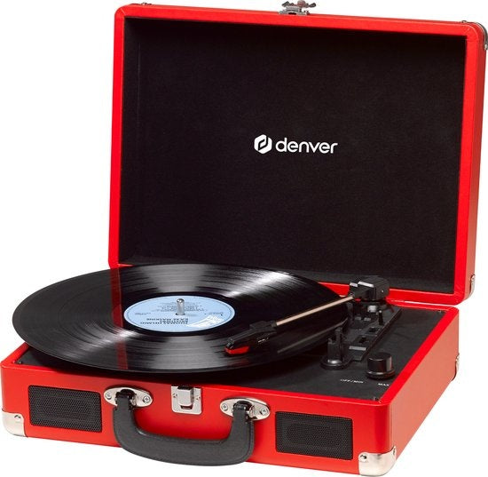 Denver Platenspeler - Ingebouwde Speakers - Incl. PC Software - Auto-stop - Retro - VPL120 - Rood