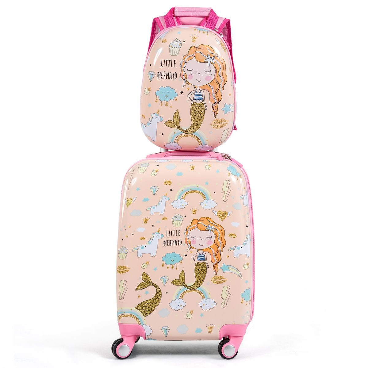 Coast Kinderkofferset 2-delig Kindertrolley + Rugzak Zalmroze