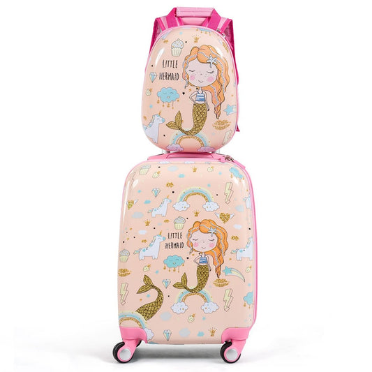 Coast Kinderkofferset 2-delig Kindertrolley + Rugzak Zalmroze
