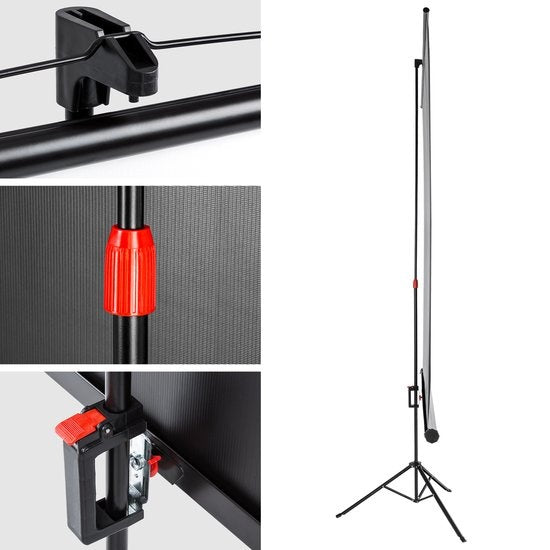 tectake® - Projectiescherm met statief 152 x 152 cm 402513