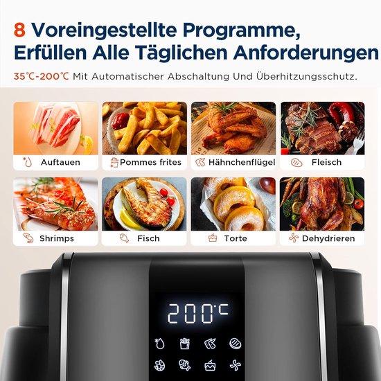 Midea MF-CN35C2 - Digitale Airfryer - 8-in-1 Functies - 3,5L Inhoud