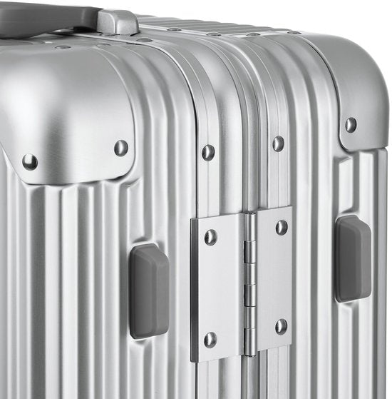 tectake® Aluminium Handbagage Koffer - 36 Liter - Dubbel TSA Cijferslot 3 Cijferig - 53 cm - Carry on Trolley - Reiskoffer met Wielen