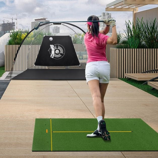 Coast Golf Oefenmat - 152 x 92 cm - Golf Oefenmat met 2 Golf Tees en 2 Alignment Sticks - 6 Voorgeboorde Tee Gaten voor Binnen/Outdoor Gebruik