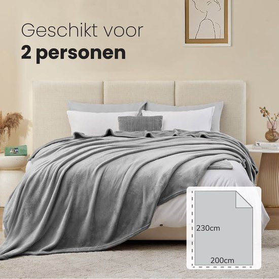 Luft Fleece deken - 230x200cm - Extra groot en super zacht - Plaid - Bankdeken - Fleece Plaid - Warm Dekentje voor Bank