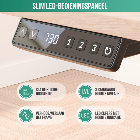 Avalo Bureauonderstel Elektrisch Verstelbaar - Geschikt Voor Bureaublad 60-80 x 100-160cm - Zwart