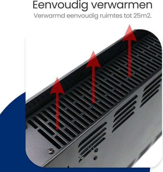 Gologi Elektrische Convectorkachel – 2000W – Thermostaat, App & Touchbediening – 42,3 x 33 x 11,5 cm – Zwart