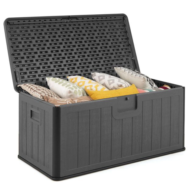 Coast Tuinbox - Waterdicht - Afsluitbaar - Multifunctioneel - 378 L - 130 x 64 x 59 cm - Grijs