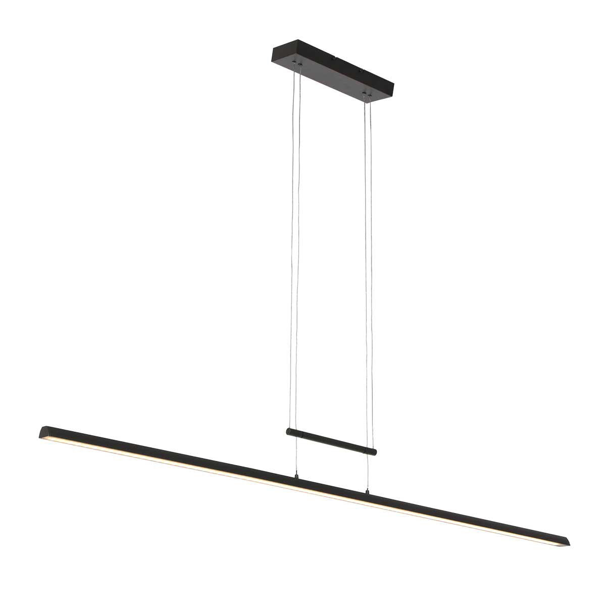 Hanglamp Profilo 3318ZW Zwart 150 cm breed Hoogteinstelbaar van Steinhauer van metaal, kunststof en elektronica