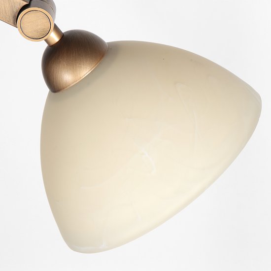 Anthea 4330BR klassieke vloerlamp brons met marmerlook glas hoogte 140 cm Steinhauer