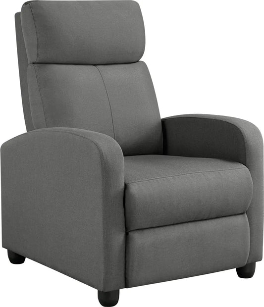 Yaheetech Relaxstoel – Grijs – 87 x 61,5 x 99 cm – Verstelbare Ligstoel met Voetsteun