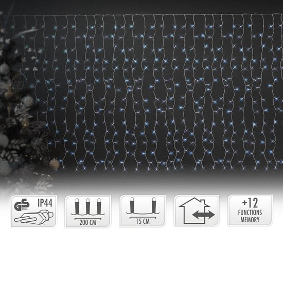 Gordijnverlichting - 240LED - 225x150cm - koel wit