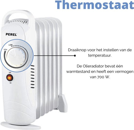 Perel Olieradiator, 7 ribben, 700 W