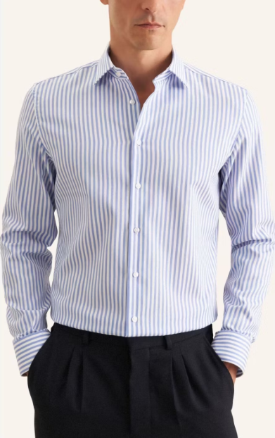 Seidensticker New Kent Business Shirt – Mid Blue – Maat 42 – Regular Fit – 100% Katoen