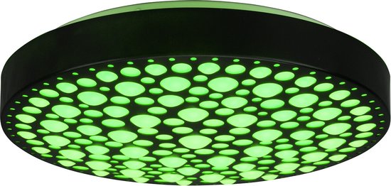 Reality - LED Plafondlamp - Plafondverlichting - 22W - Aanpasbare Kleur - RGB - Afstandsbediening - Dimbaar - Rond - Zwart - Kunststof