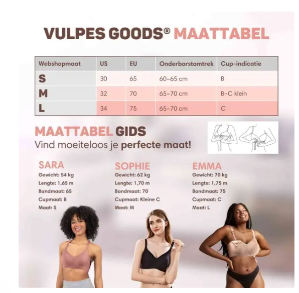 Vulpes Goods® – Voedingsbh Zonder Beugels – Maat Large – Voorzien Van Eénhandige Sluiting En Verstelbare Bandjes En OEKO-TEX® Certificering – Voor Borstvoeding En Zwangerschap – Crème Katoenmix