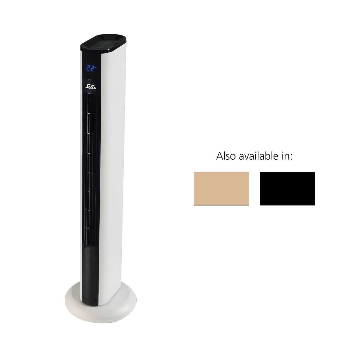 Solis Easy Breezy 757 Torenventilator - Ventilator Staand met Afstandsbediening - Timerfunctie - 44,8 dB - 91 cm Hoog - Wit