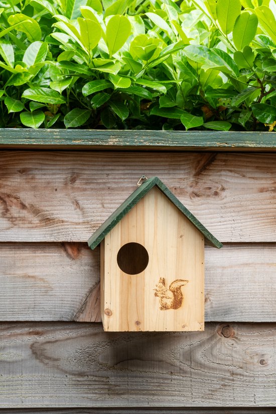 Lifetime Garden Eekhoorn Voederhuisje - Tuinaccessoires - Nestkast met 3 Openingen - Incl. Ophanghaak - 25x26x28 cm