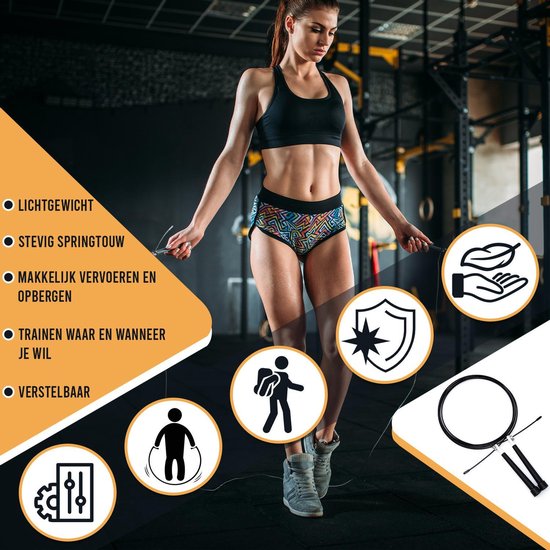 FitBoostR Verstelbaar Springtouw Volwassenen - Professionele Speedrope voor Fitness, Boksen & Crossfit - 3 Meter
