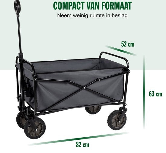 Camp Active Opvouwbare Bolderkar - Zwart - 70KG - 82x52x63cm
