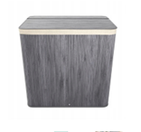 Juskys Bamboe wasmand - 150 liter - 3 compartimenten - grijs - met deksel
