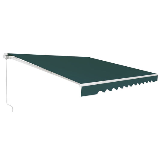 coast 4 x 2,5 m uittrekbare terraszonwering – groen – aluminium frame – handmatige slinger