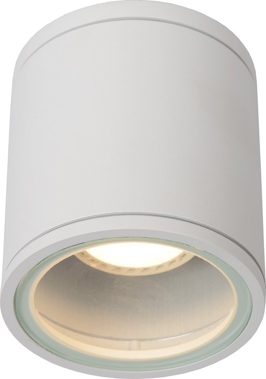 Lucide AVEN - Plafondspot (Plafondlamp) Badkamer - Ø 9 cm - 1xGU10 - IP65 - Wit