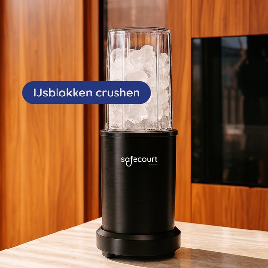 Safecourt Kitchen Blender – Incl. 2 To Go Bekers  – 1000 W – 700 ml & 350 ml – Zwart