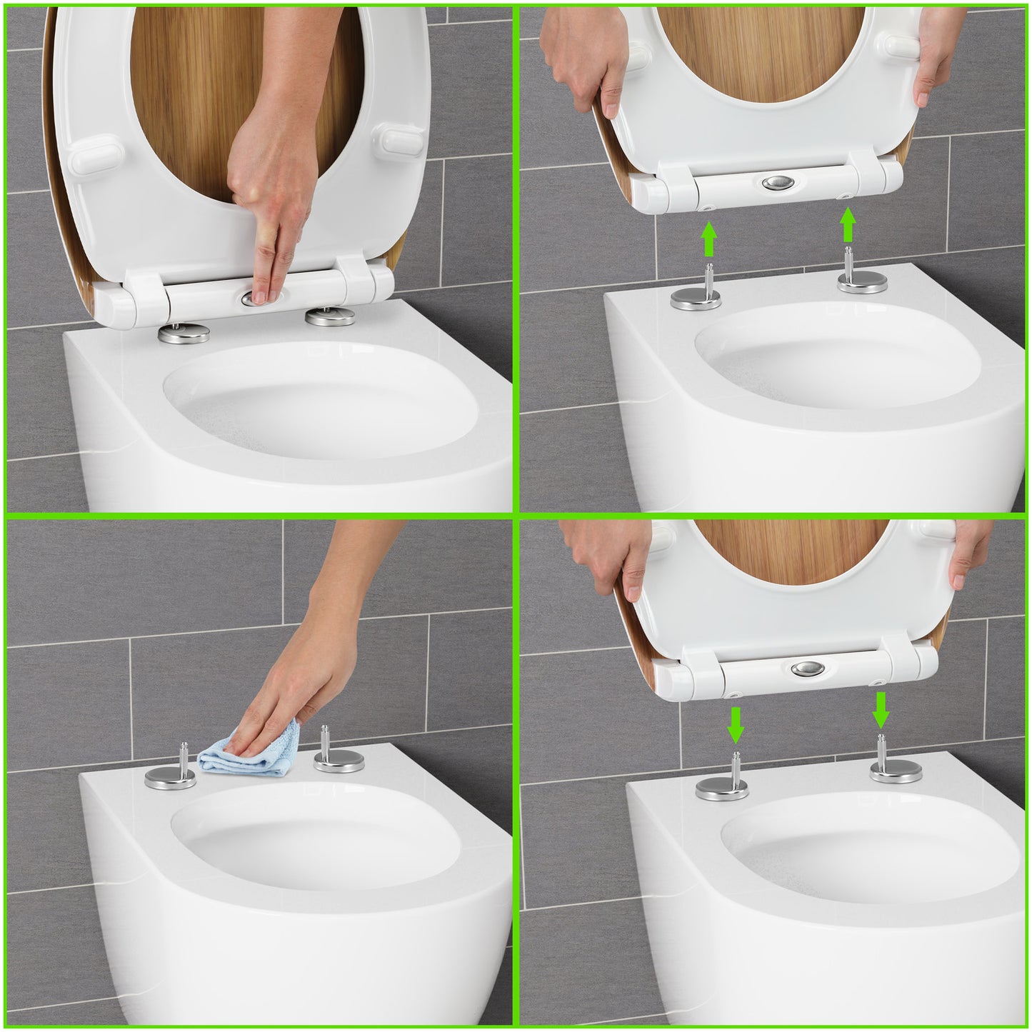 Casaria Wc Bril Duroplastic - Soft-close – Antibacterieel Bamboe