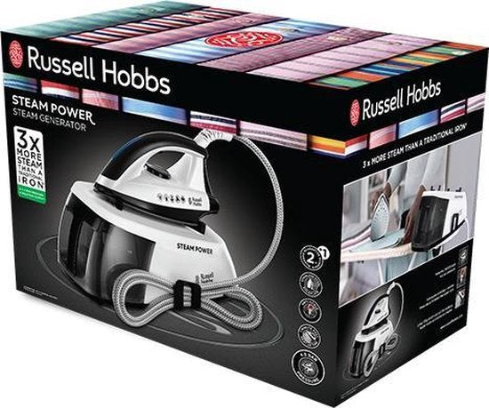 Russell Hobbs 24420-56 stoomstrijkijzer station 1,3 l Roestvrijstalen zoolplaat Wit