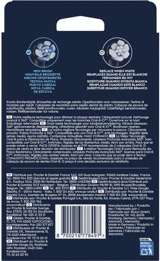 Oral-B Opzetborstels iO Ultimate Clean Zwart - 8 stuks