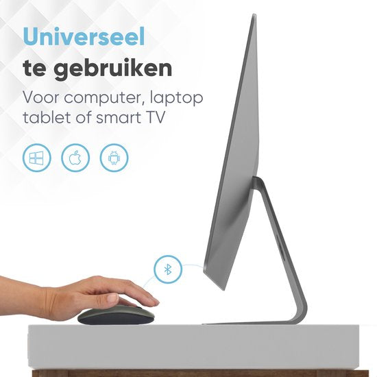 Trendfield Draadloze Muis - Oplaadbare Computermuis - Bluetooth - Ergonomische Muis met Stille Klik - Geschikt voor alle Laptops - Space Grey