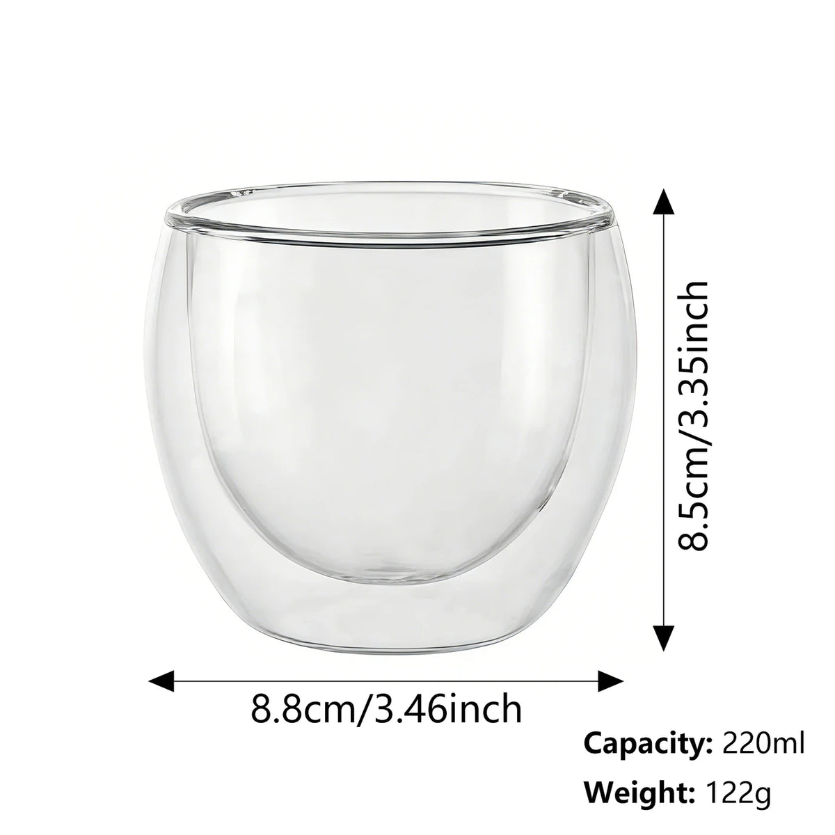 Ju7cer Koffie- en Theeglas - Vaatwasserbestendig - 220 ml