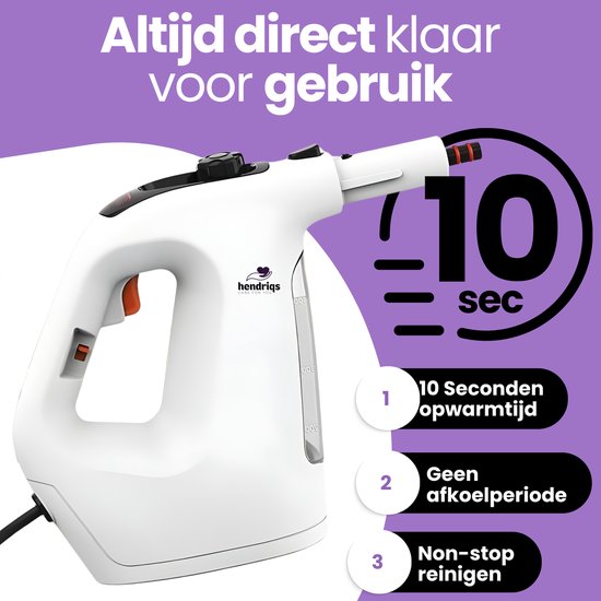 Hendriqs® 2-in-1 Stoomreiniger 1500W 105°C voor Vloeren & Ramen - Elektrische Dweil - Stoomdweil - Handstoomreiniger - Steam Cleaner - Voor Keuken, Badkamer & BBQ