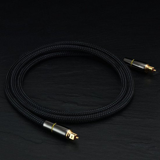 Garpex® Premium Optische Kabel Nylon - Optisch Audiokabel - Optical Audio Cable - Male to Male - 2 meter