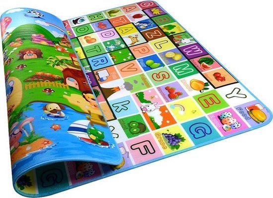 Maboshi Spel mat - 180x200cm - in vrolijke kleuren - Dubbelzijdig speelbaar - babywandelpad kruippad - geschikt voor kinderen's kruipdeken - yoga mat - picknickdeken en sportmat-beschermen tegen vocht-Cadeautjes voor kinderen