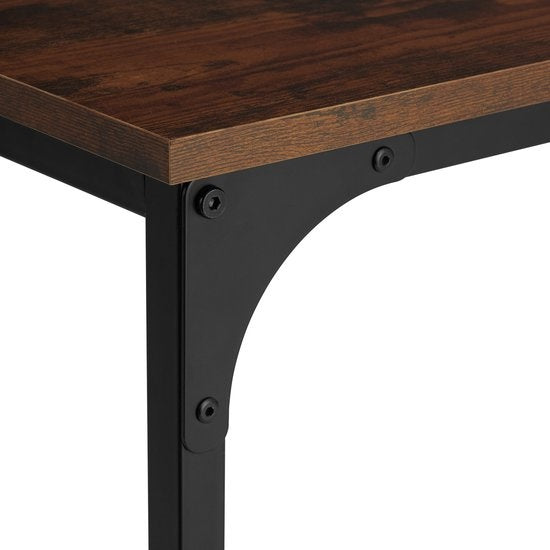 tectake® - Bijzettafel Erie - industrieel - donkerbruin - 40x30x63 cm - 404455