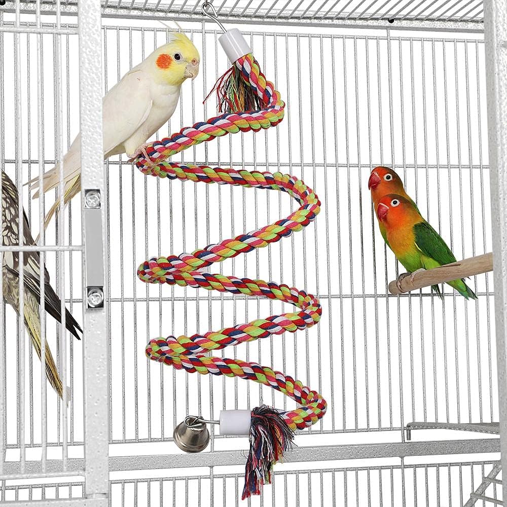 Yaheetech 175 cm Extra Grote Vogelkooi met Afneembare Standaard voor Middelgrote Papegaaien, Parkieten, Valkparkieten, Conures, Liefdesvogels, Grasparkieten en Finch – Wit