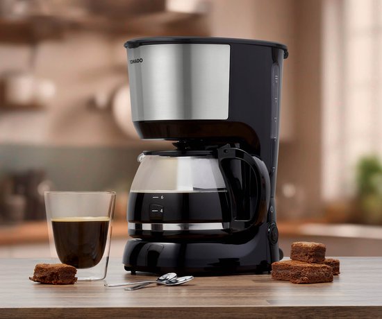 Tomado TCM1201S - Koffiezetapparaat - Filterkoffie - 10 kopjes - Zwart/rvs